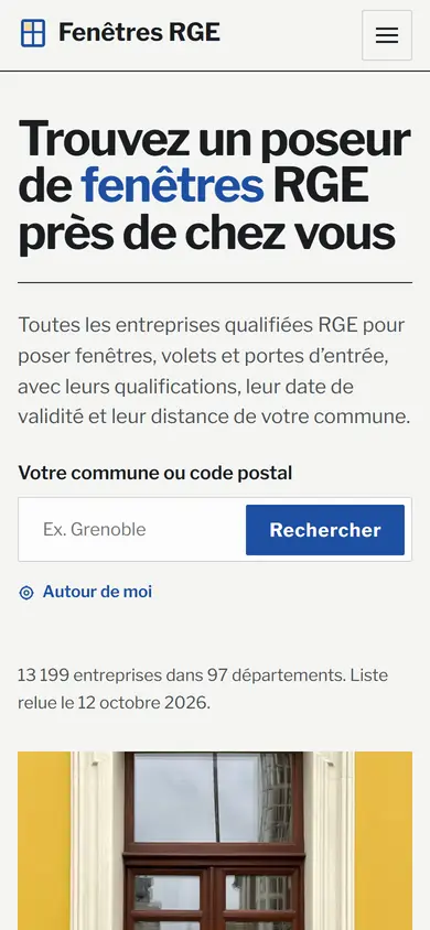 La même page sur téléphone